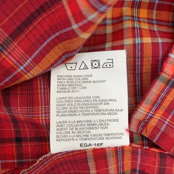 Wrangler 20X Competition Long Sleeve Western Snap Shirt Size L Red Plaid - Picture 11 of 11